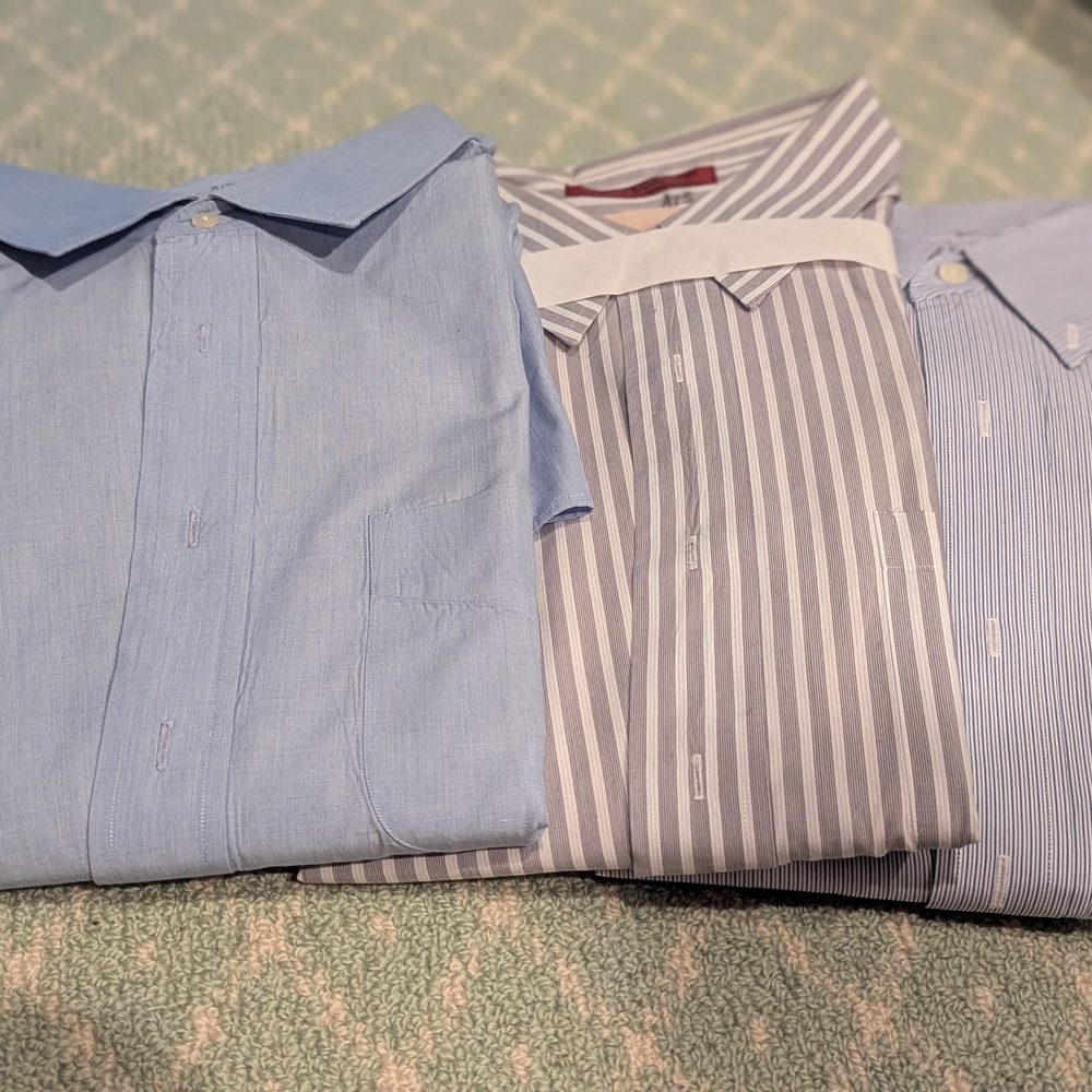 Jos. A. Bank Blue and Gray Dress Shirts. Freshly Cleaned. 17.5-35